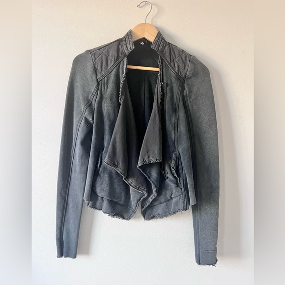 XS Free People Knit Black Moto Jacket - Picture 5 of 10